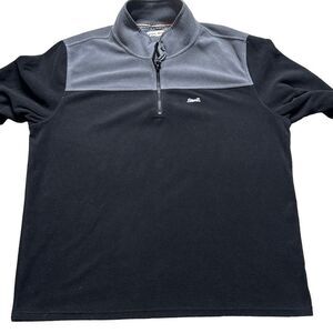 LE TIGRE Men’s Black Gray Long Sleeve 1/4 Zip Tri-Flex Fleece Pullover Sweatshir